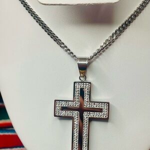 Silver Cross Pendant Necklace